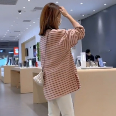 批发官图250克珠地条纹卫衣女春秋薄2026新款韩版圆领长袖t恤<b class='q'>大码</b><b class='q'>女装</b>