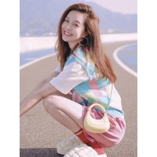 小个子假两件T恤短裤两件套俏皮女装活泼运动套装女2023新款夏季