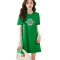 新款2023夏季韩版宽松遮肚显瘦运动休闲绿色连衣裙女直角肩T恤裙轮播图5