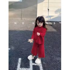 批发韩系洋气女童两件套<b class='q'>冬</b>装新款韩版小姐姐针织衫针织裤子软糯套装