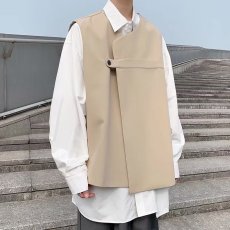 批发实拍ins机能<b class='q'>风</b>西装马甲男女工装复古背心潮流薄宽松春秋日系外套