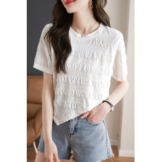 批发实拍◆◆2026不规则<b class='q'>短袖</b><b class='q'>t</b><b class='q'>恤</b>女2夏季新款设计感小众褶皱上衣