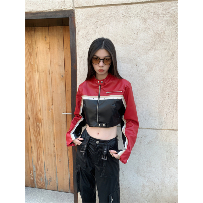 mean girl衣橱少不了的短款机车皮衣—leatherjacket