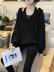 连帽假两件解构上衣宽松设计感洋气减龄卫衣女早春装2023新款欧货