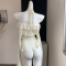FairyJiang白色挂脖雪纺衫喇叭袖荷叶边仙女氛围感小衫洋气上衣轮播图5