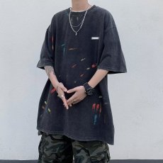 批发实拍高街中性风韩国日系潮短袖夏季潮牌男女情侣高街印花圆领T恤