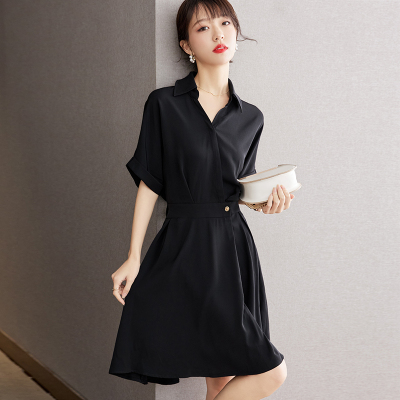 实拍◆有现货◆2023新款气质显瘦短裙高级感法式黑色收腰连衣裙