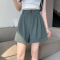 西装短裤女夏季薄款高腰宽松a字网纹休闲中裤直筒港味阔腿5五分裤轮播图2