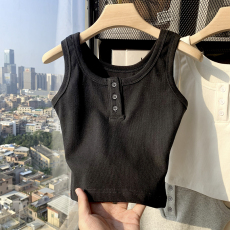 批发已出货 罗纹  粉色吊带背心女内搭外穿美背夏季甜辣风短款