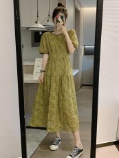 真丝桑蚕丝醋酸连衣裙子2023新款夏季国际大牌女装尾货雪纺伤蚕丝
