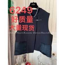 批发DHR 高级感气质暗纹拼接马甲背心外套上衣女宽松休闲设计感小众新