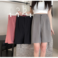 批发实拍   夏季西装<b class='q'>短裤</b>女韩版宽松休闲<b class='q'>高腰</b>阔腿裤