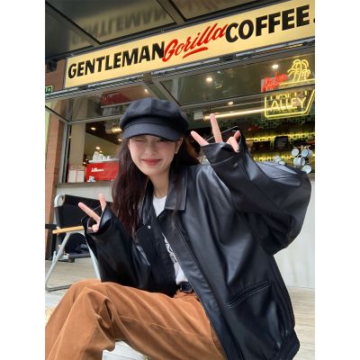 春秋季女新款酷女孩腔调机车PU皮衣夹克美式黑色复古上衣国潮外套