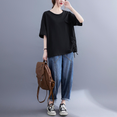 批发时尚牛仔阔腿<b class='q'>裤</b><b class='q'>套装</b>女夏季新款2026<b class='q'>大码</b>宽松显瘦文艺休闲两件套潮