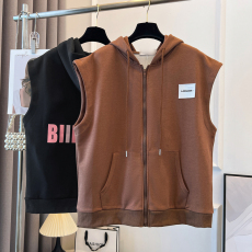 批发实拍 2023新款马甲简约休闲连帽无袖