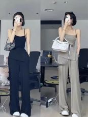阔腿裤套装女夏时尚气质网红炸街高级感微胖辣妹吊带休闲裤两件套