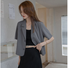 批发夏装新款大码<b class='q'>女装</b><b class='q'>小西装</b>短款外套小个子设计感西服上衣M 4XL200斤