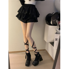 批发实拍不减价 个性小众甜酷蕾丝花边交叉绑带显瘦中筒小腿<b class='q'>袜</b>