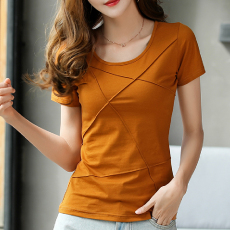 批发实拍  纯棉2026春夏季修身时尚<b class='q'>个性</b>白色短袖<b class='q'>t</b><b class='q'>恤</b>女上衣新款潮