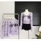 UEECIGA23早春新款网纱上衣性感低胸交叉设计水墨印花紫色梦幻仙轮播图1