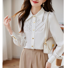 批发好质量长袖白衬衫女2025年春季新款内搭衬衣小个子显瘦高级感上衣