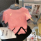 小香风粉色短袖针织衫女夏季2023新款设计感时尚气质显瘦短款上衣轮播图5