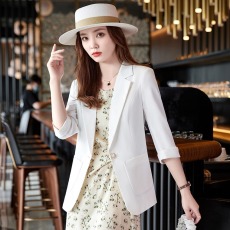 时尚百搭小个子浅绿西装外套女2023春夏新款气质休闲韩版西服上衣