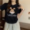 大码女装~兔子短袖t恤女2023春夏欧货内搭中长款本命年短袖上衣潮轮播图2