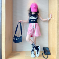 批发<b class='q'>女</b><b class='q'>童</b>夏装套装2026新款韩版洋气中大童夏季时髦网红<b class='q'>背心</b>短裤两件套