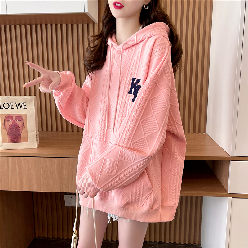260 그램 후아 남편 그리드 후아 남편 그리드 봄 가을 얇은 스타일 후드티 여성 후드 빅 사이즈 여성 의류 재킷