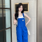 蓝色牛仔背带裤女2023夏季新款韩版时尚休闲高腰洋气减龄裤子套装轮播图5