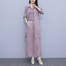 时尚休闲气质套装女2023夏新款中年妈妈装减龄宽松显瘦遮肚三件套