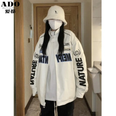批发2023pu皮棉服男秋<b class='q'>冬</b>季飞行员刺绣棉衣潮牌街头外套宽松加厚机车服