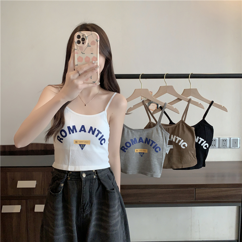 FA13271# 带胸垫夏季新款无袖吊带修身背心女潮 服裝批發女裝批發服飾貨源