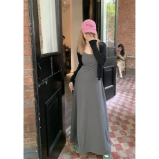 批发大码辣妹弹力吊带连衣裙到脚踝2026<b class='q'>夏季</b>新款性感修身显瘦脚踝长裙