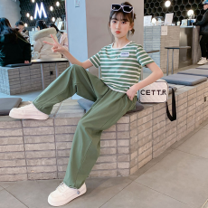 批发女装短袖长裤套装2026夏季韩版薄款学生女孩中大童女生洋气两件套