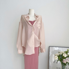 NSS COLLECTION 清潭洞欧尼 光泽感天丝防晒衬衣女设计感小众衬衫
