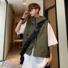 批发拉链新款<b class='q'>潮</b>流纯色标准日系简约气质百搭秋季男<b class='q'>潮</b>青春流行马甲立领