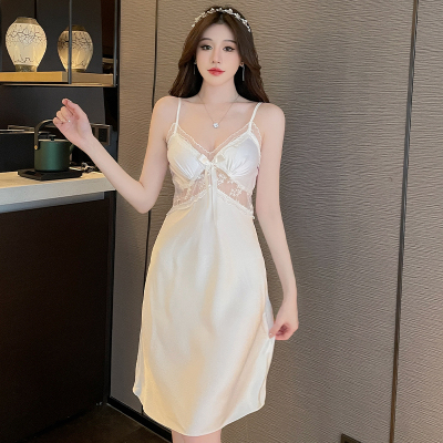 性感睡衣女夏季网红爆款2023年新款冰丝吊带纯欲风带胸垫睡裙薄款
