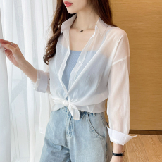 批发实拍冰丝防晒衬衣女披肩外搭夏季<b class='q'>户外</b>透气百搭防晒服开衫薄款外套