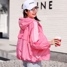 批发官图 <b class='q'>夏装</b>新款韩版宽松连帽短款防晒衣服<b class='q'>女</b>轻薄透气百搭开衫外套
