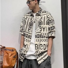 批发男春季文艺简约衬衫慵懒青春流行日常气质潮ins潮流日系短袖标准