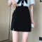 实拍#大码女装新款不规则高腰显瘦褶皱显瘦半身裙包臀A字裙短裙轮播图2