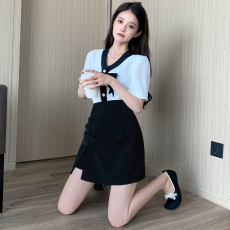 实拍#大码女装新款不规则高腰显瘦褶皱显瘦半身裙包臀A字裙短裙