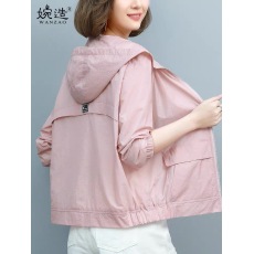 批发短款防晒衣薄款外套女夏装新款时尚小个子<b class='q'>妈妈</b>宽松洋气透气防晒服