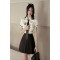 夏季韩版校服英伦学院风jk制服衬衫女装短袖白色衬衣减龄领带上衣轮播图3