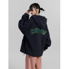 批发美式羊羔毛连帽<b class='q'>卫衣</b>女秋冬季新款摇粒绒加绒加厚拉链<b class='q'>开衫</b>外套