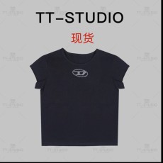 批发烫钻D短袖，新款情侣圆领短袖休闲T恤