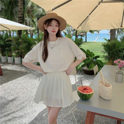 天丝带安全裤温柔风夏季松紧腰A字半身裙百搭裙裤短裤女