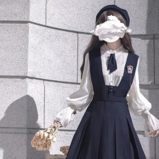 胡桃木JK 浮士德原创新年学院西式制服复古背心裙优雅大小姐